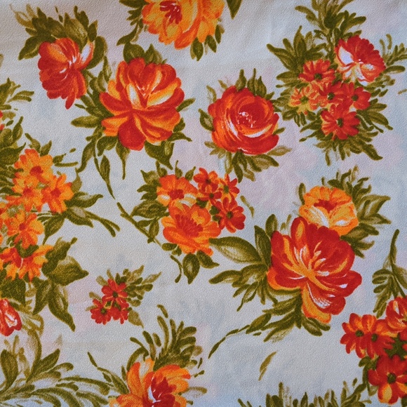 Vintage 1970's handmade orange floral matching skirt, shirt and belt - Picture 7 of 10